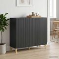 vidaXL Servírovacia skriňa Čierna 89 x 34,5 x 80 cm Kompozitné drevo