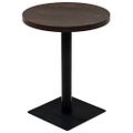 vidaXL Bistro stolík, MDF a oceľ, okrúhly, 60x75 cm, tmavý popolový
