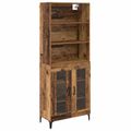 vidaXL Highboard Staré drevo 69,5 x 34 x 180 cm Kompozitné drevo