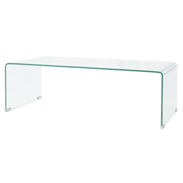 vidaXL Konferenčný stolík z tvrdeného skla, 98x45x30 cm, priehľadný