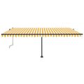 vidaXL Samostatne stojaca automatická markíza 500x350 cm žlto-biela