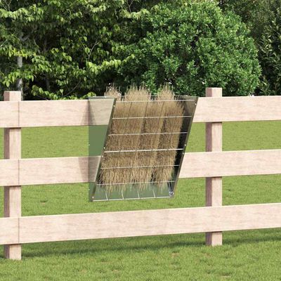 vidaXL Visací feeder na seno Strieborná 61 x 33 x 66 cm