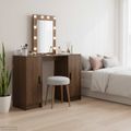 vidaXL Toaletný stolík Hnedá 102 x 33 x 135 cm Kompozitné drevo