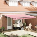 vidaXL Sklopná markíza Červená a Biela 450 × 350 cm Polyester