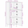 vidaXL Highboard s poličkou Hnedá 40 x 33 x 110 cm Masívne mango drevo