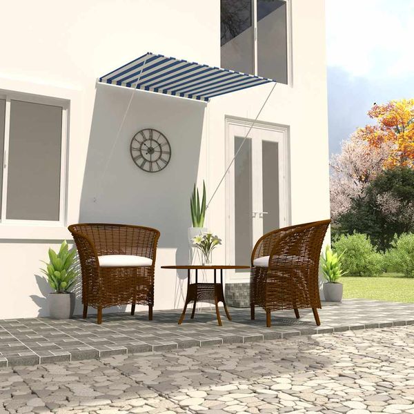 vidaXL Zaťahovacia markíza 100x150 cm modro-biela