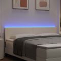 vidaXL LED hlavová doska Krémová 180 cm Kordúrová tkanina