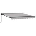 vidaXL Rám markízy Svetlosivá 350 x 250 cm Polyester s PU povrchom