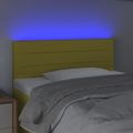 vidaXL Čelo postele s LED zelené 90x5x78/88 cm látka