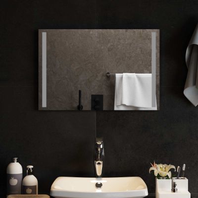 vidaXL Zrkadlo do kúpeľne s LED Priehľadná 60 x 40 cm tvrdené sklo