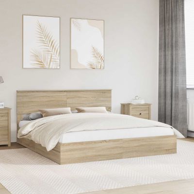 vidaXL Úložná posteľ Sonoma dub 180 x 200 cm Kompozitné drevo