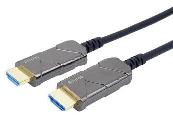 PremiumCord Ultra High Speed HDMI 2.1 optický fiber kabel 8K@60Hz,zlacené 30m Kabel, HDMI 2.1, Ultra High Speed, 8K pri 60Hz, 4K pri 120Hz, podpora HDR, 48Gb/s, eARC, zlacené konektory, 30m