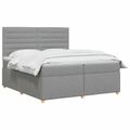 vidaXL Posteľ boxspring s matracom Svetlosivá 200 x 200 cm Látka