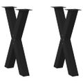 vidaXL Nohy k jedálenskému stolu v tvare X, 2 ks, čierne, 50 x (72-73) cm, oceľové
