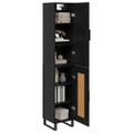 vidaXL Highboard Čierny dub 34,5 x 34 x 180 cm Kompozitné drevo
