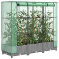 vidaXL Záhon s krytom na skleník ratanový vzhľad 120x40x123 cm