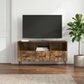 vidaXL TV skrinka Dymový dub 102 x 34,5 x 50 cm Kompozitné drevo