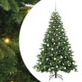 vidaXL Umelý vianočný stromček s 300 LED-i Zelená 180 cm PE a PVC