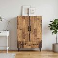vidaXL Servírovacia skriňa so zásuvkou Staré drevo 66 x 34,5 x 95 cm
