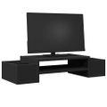 vidaXL Stojan na monitor s policou čierny 70x27x15 cm kompozitné drevo