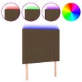vidaXL Čelo postele s LED tmavohendé 160x7x118/128 cm látka