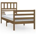 vidaXL Posteľný rám medový masívne drevo 75x190 cm malé jednolôžko