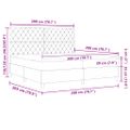 vidaXL LED box s pružinami s matracmi Tmavozelená 200 x 200 cm Zamat