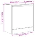 vidaXL Botník betónovo sivý 60x34x63,5 cm kompozitné drevo