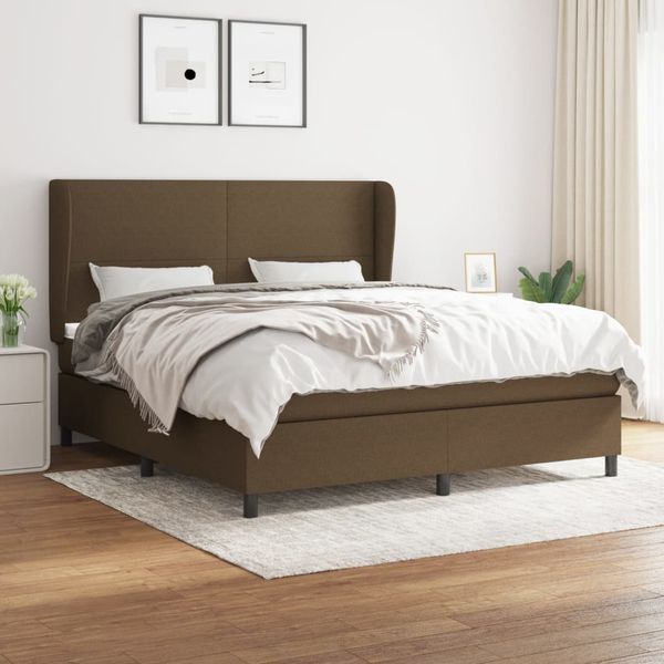 vidaXL Boxspring posteľ s matracom tmavohnedá 160x200 cm látka