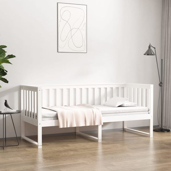 vidaXL Denná posteľ s matracom biela 80x200 cm masívna borovica