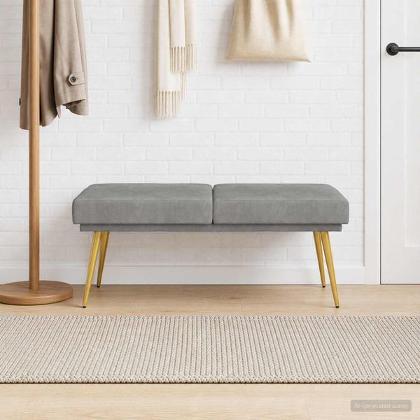 vidaXL Dvojvrstvová lavica Svetlosivá 120 x 45 x 46 cm Zamat