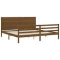 vidaXL Posteľný rám s čelom medovo-hnedý 200x200 cm masívne drevo