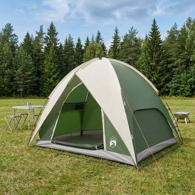 vidaXL Stan na kempovanie s plachtou, vodoodolný 4-miestny Zelená