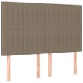 vidaXL Posteľ boxsping s matracom a LED sivohnedá 140x190 cm látka