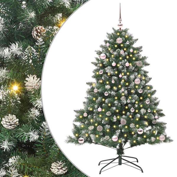 vidaXL Umelý vianočný stromček Zelená 150 cm PVC, plast a oceľ