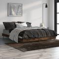 vidaXL Posteľný rám dymový dub 135x190 cm kompozitné drevo
