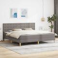 vidaXL Rám postele s matracom Sivohnedá 200 x 200 cm Látka