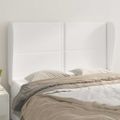 vidaXL Čelo postele so záhybmi biely 147x23x118/128 cm umelá koža