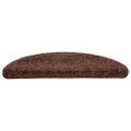 vidaXL Schodové rohože 30 ks 56x17x3 cm hnedé polkruhové