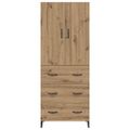 vidaXL Highboard Remeselný dub 69,5 x 34 x 180 cm Kompozitné drevo