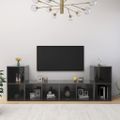 vidaXL TV skrinky 4 ks, lesklé sivé 72x35x36,5 cm, kompozitné drevo