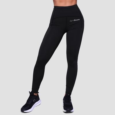 Dámske bežecké legíny Pulse Black - GymBeam, veľkosť S, veľkosť oblečenia S