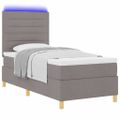 vidaXL LED box s pružinami s čelnou doskou Sivohnedá 80 x 200 cm látka