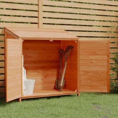 vidaXL Záhradná kôlňa hnedá 102x52x112 cm masívne jedľové drevo