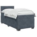 vidaXL Posteľ boxspring s matracom Tmavosivá 80 x 200 cm Zamat