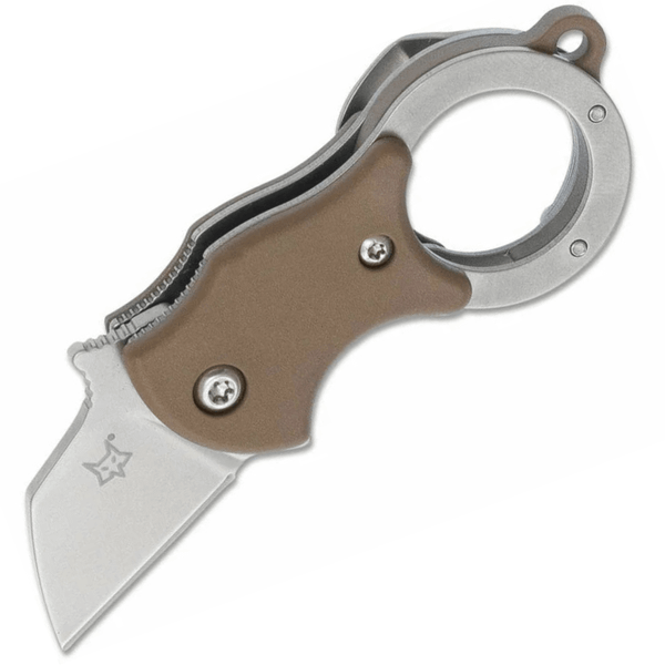 FOX knives FX-536 CB MINI-TA Coyote Brown malý vreckový nôž - karambit 2,5 cm, Bead Blas, hnedá, FRN