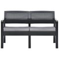 vidaXL 2-miestna záhradná lavička s vankúšmi antracitová 120 cm plastová
