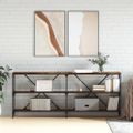 vidaXL Konzolový stolík dymový dub 180x30x75cm kompozitné drevo železo