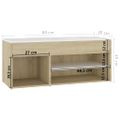 vidaXL Lavica na topánky biela a dub sonoma 80x30x45 cm drevotrieska