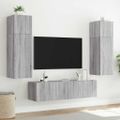 vidaXL TV nástenná skrinka s LED svetlami sivá sonoma 80x35x31 cm